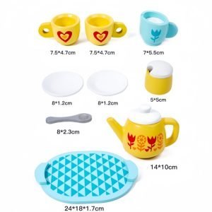 Cute Colorful Wood Afternoon Childs Tea Party Sets For Kids And Girls