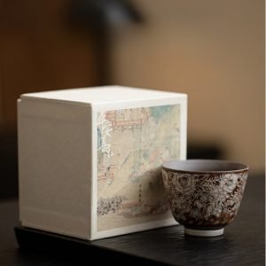 3.4 Fl Oz/100 Ml Handcrafted Antique Silver-gilded Flower Old Clay Kung Fu Tea Cup Gift Set