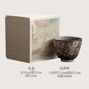3.4 Fl Oz/100 Ml Handcrafted Antique Silver-gilded Flower Old Clay Kung Fu Tea Cup Gift Set