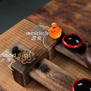 Creative Antique Wood Long Tea Shelf And Tea Cup Display Stand