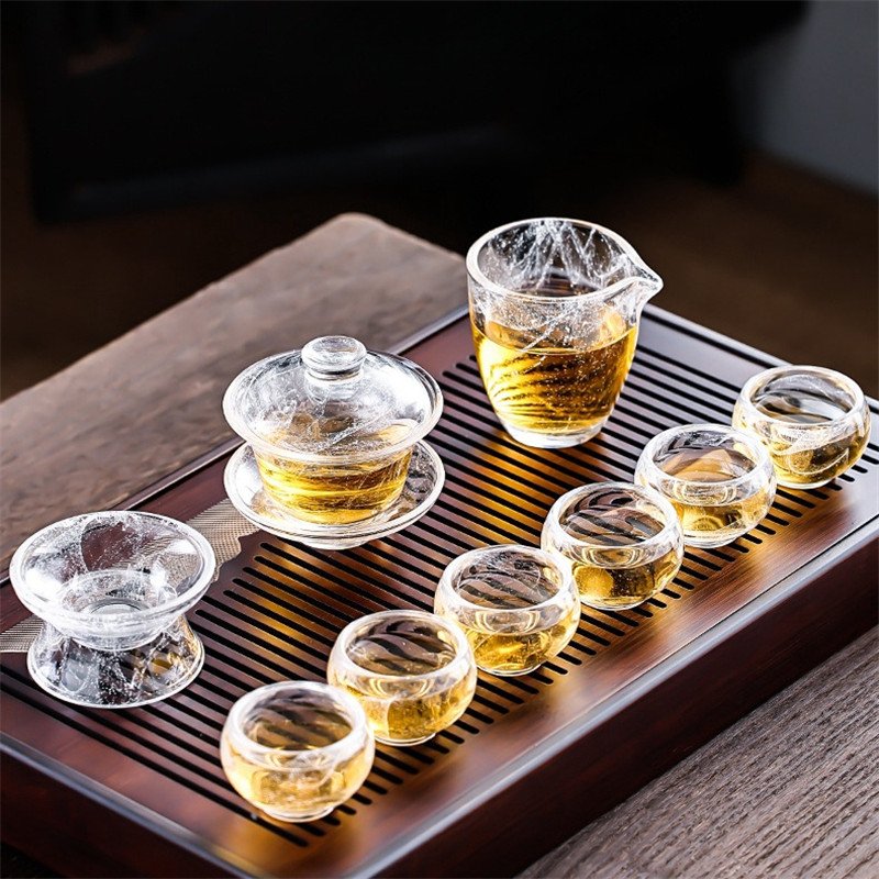 Modern Ice Crack Crystal Glass Tea Set Modern Ice Crack Crystal Glass Tea Set