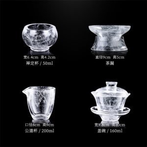 Modern Ice Crack Crystal Glass Tea Set