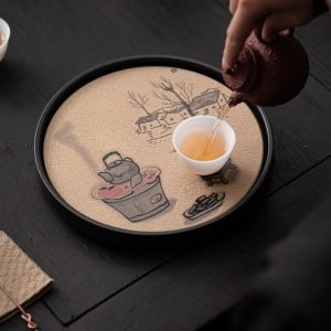 Wooden Water Absorbent And Quick Dry Tray For Serving Tea