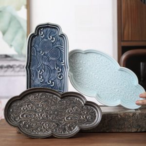 Creative Chinese Style Cloud Patterns Gongfu Tea Tray