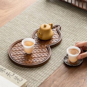 Chinese Woven Bamboo Tray For Serving Afternoon Tea