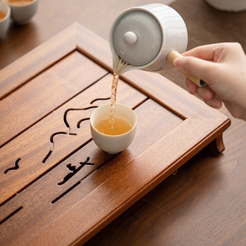 Solid Wooden Gongfu Tea Serving Tray With Inner Drawer Solid Wooden Gongfu Tea Serving Tray With Inner Drawer