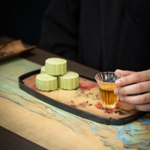 Ceramic Tea Serving Tray With Chinese Painting Patterns