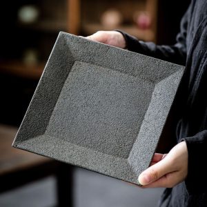 Vintage Style Basalt Stone Classic Tea Serving Tray