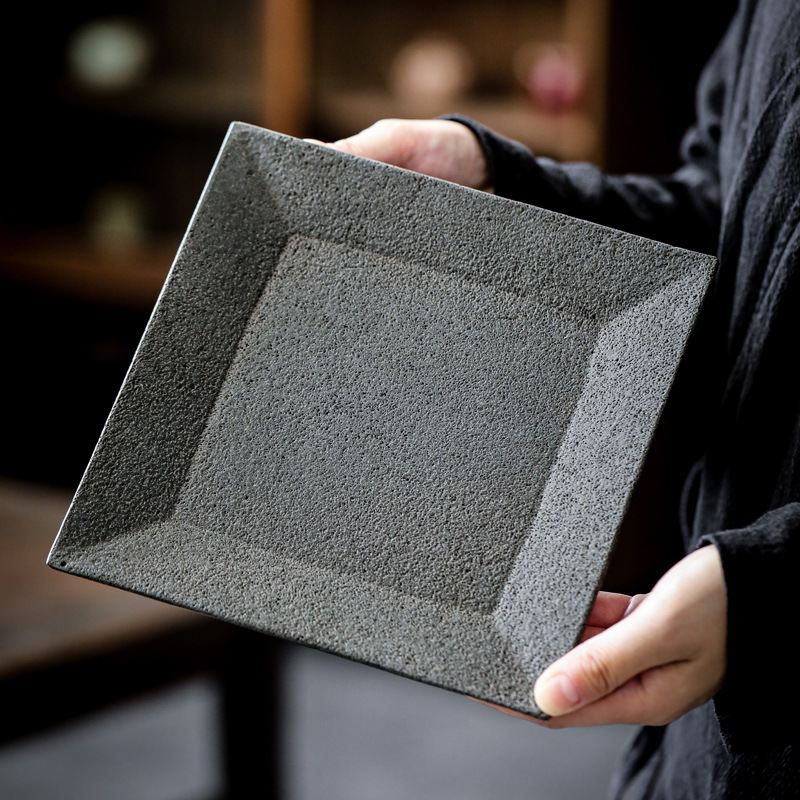 Vintage Style Basalt Stone Classic Tea Serving Tray Vintage Style Basalt Stone Classic Tea Serving Tray