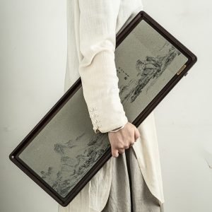 Retro Vintage Chinese Style Luxurious Blackstone Gongfu Tea Serving Tray