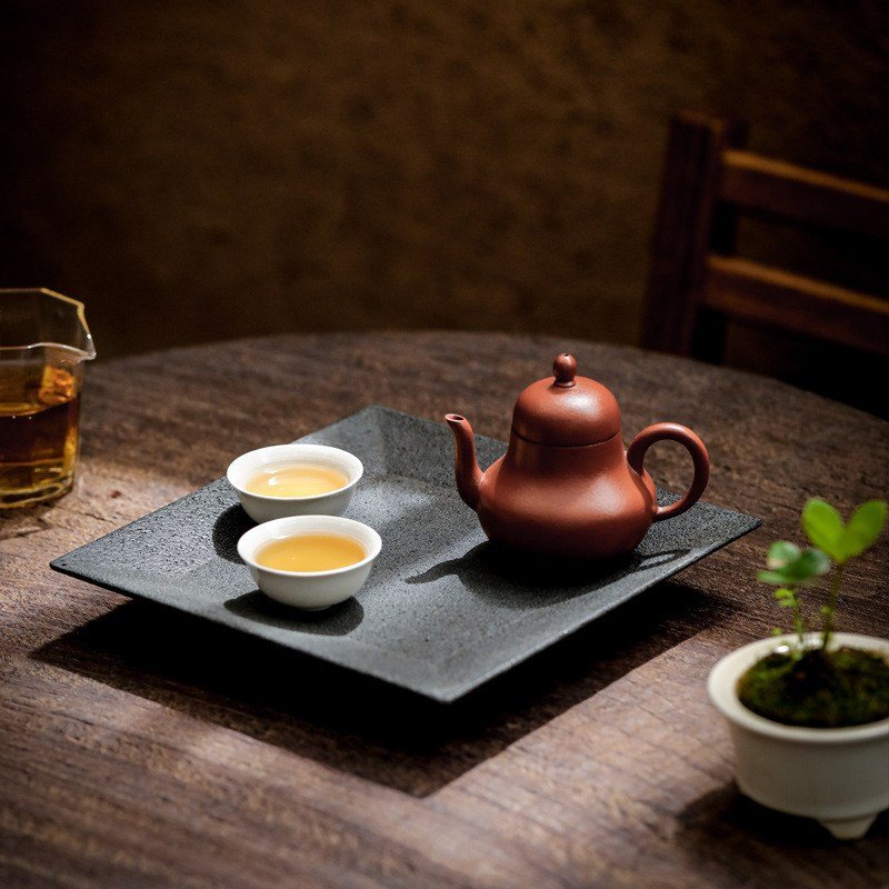 Vintage Style Basalt Stone Classic Tea Serving Tray Vintage Style Basalt Stone Classic Tea Serving Tray