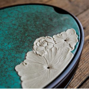 Ceramic Japanese Style Emerald Afternoon serving tray For Tea Set