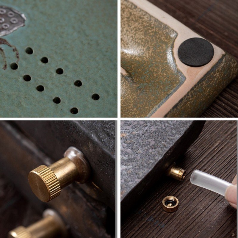 Lotus Pattern Ceramic Water Storage Tea Serving Tray Lotus Pattern Ceramic Water Storage Tea Serving Tray