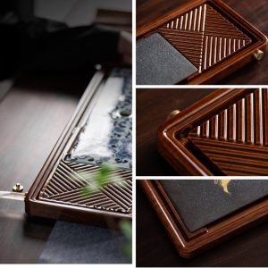 Japanese Bamboo Material Vintage Gongfu Tea Cup Holder Tray