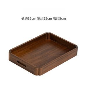 Crabapple Theme Handmade Tray For Serving Tea Made Of Walnut Wood