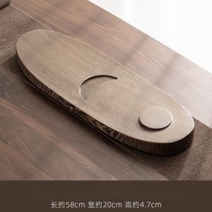 Sun And Moon Theme Wooden Tray For Serving Tea Made Of Chicken Wings Wood