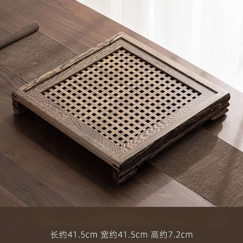Woven Bamboo Style Wood Waven Gongfu Tea Tray Board With Water Storage Tray Woven Bamboo Style Wood Waven Gongfu Tea Tray Board With Water Storage Tray