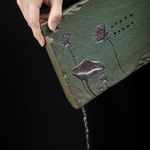 Lotus Pattern Ceramic Water Storage Tea Serving Tray