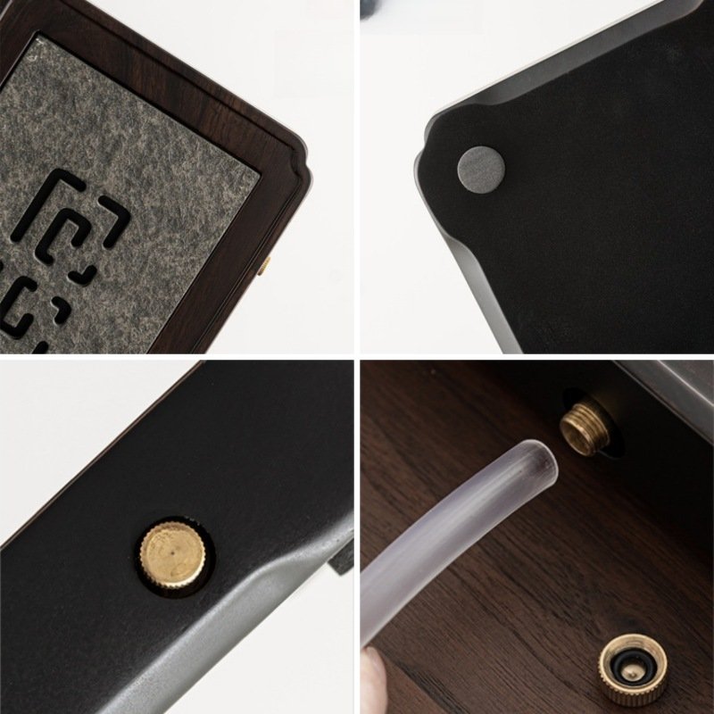 Ebony And Black Stone Japanese Style Gongfu Tea Serving Tray Ebony And Black Stone Japanese Style Gongfu Tea Serving Tray