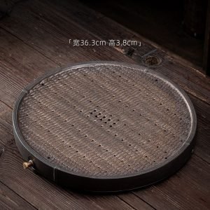 Japanese Style Iron Glazed Gongfu Tea Tray With Water Storage Drainage Made Of Porcelain