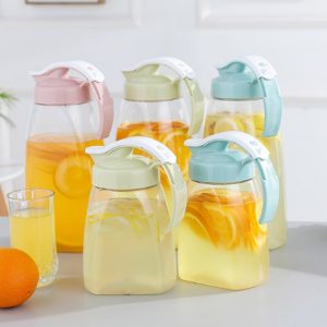 0.3 Gallon-0.6 Gallon Plastic Iced Sun Tea Pitcher With Potable Handle And Lid