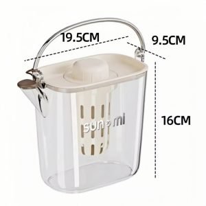 0.3 Gallon Transparent Pet Plastic Portable Sun Tea Jug Container With Infuser And Stainless Steel Handle