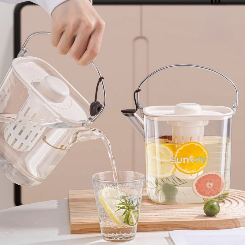 0.3 Gallon Transparent Pet Plastic Portable Sun Tea Jug Container With Infuser And Stainless Steel Handle 0.3 Gallon Transparent Pet Plastic Portable Sun Tea Jug Container With Infuser And Stainless Steel Handle