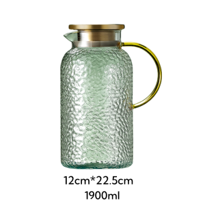 0.5 Gallon Hammered Transparent Vintage Glass Sun Tea Container Mason Jar With Stainless Steel Lid