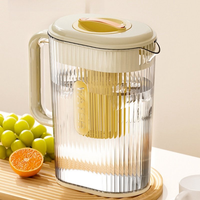 0.5 Gallon Pet Plastic White And Yellow Vintage Sun Tea Pitcher Jar Set With Handle And Spout 0.5 Gallon Pet Plastic White And Yellow Vintage Sun Tea Pitcher Jar Set With Handle And Spout