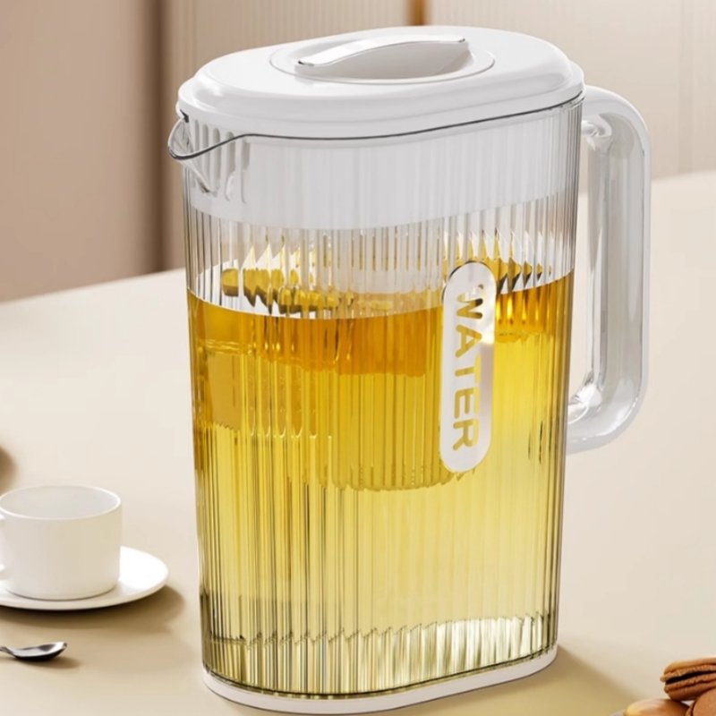 0.5 Gallon Pet Plastic White And Yellow Vintage Sun Tea Pitcher Jar Set With Handle And Spout 0.5 Gallon Pet Plastic White And Yellow Vintage Sun Tea Pitcher Jar Set With Handle And Spout