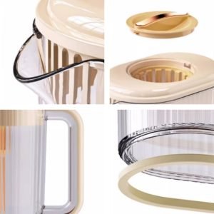 0.5 Gallon Pet Plastic White And Yellow Vintage Sun Tea Pitcher Jar Set With Handle And Spout