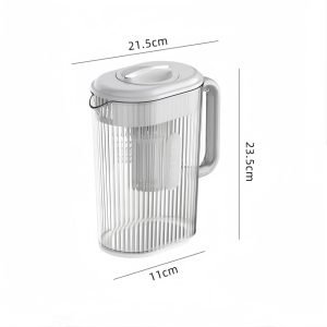 0.5 Gallon Pet Plastic White And Yellow Vintage Sun Tea Pitcher Jar Set With Handle And Spout