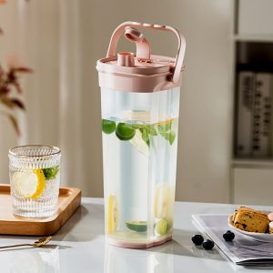 0.5 Gallon Pink Grey And Green Pp Plastic Portable Iced Sun Tea Bottle Pitchers Without Spigot