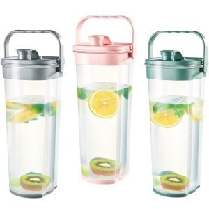 0.5 Gallon Pink Grey And Green Pp Plastic Portable Iced Sun Tea Bottle Pitchers Without Spigot