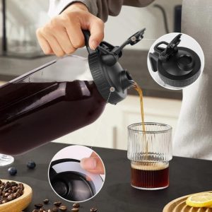 0.5 Gallon Portable Mason Brew Cold Coffee Maker Glass Sun Tea Pitcher With Handle And Infuser