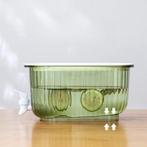 0.8 Gallon Transparent And Green Plastic Vintage Sun Tea Container Jar With Spigot And Lid