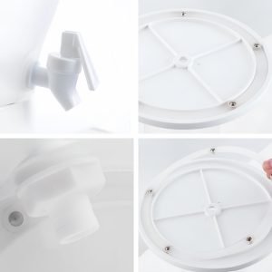 1.3 Gallon 360-degree Rotating Triple Compartment Plastic Sun Tea Jar Container With Spigot And Stand