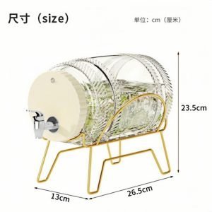 1.4 Gallon Pet Plastic Vintage Sun Tea Container With Abs Spigot And Metal Stand