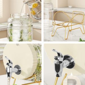 1.4 Gallon Pet Plastic Vintage Sun Tea Container With Abs Spigot And Metal Stand