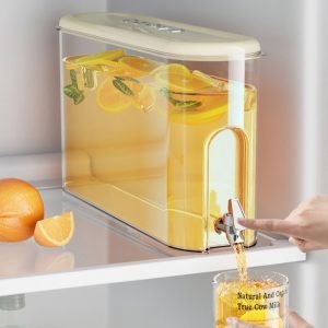 1 Gallon Green And White Plastic Rectangular Refrigerator Iced Sun Tea Container Jar Shaped With Spigot