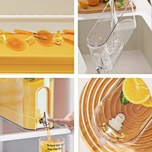 1 Gallon Green And White Plastic Rectangular Refrigerator Iced Sun Tea Container Jar Shaped With Spigot