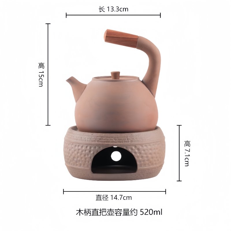17.6 Fl Oz Vintage Handmade Red Tea Kettle With Wax Candle Warmer Set 17.6 Fl Oz Vintage Handmade Red Tea Kettle With Wax Candle Warmer Set