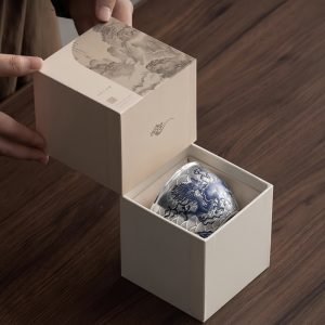 Handmade Vintage Silver Gilding Blue And White Porcelain Dragon Pattern Gongfu Tea Cup Year Of The Dragon