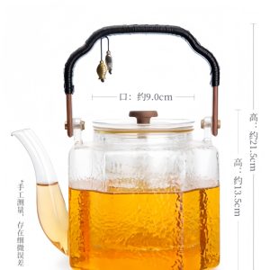 44 Fl Oz Best Vintage Large Heat Resistant Lifting Beam Glass Teapot With Glass Infuser
