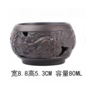 Anique Yixing Purple Clay Year Of The Relief Chinese Dragon Double-layer Hollow Gongfu Tea Cup Set