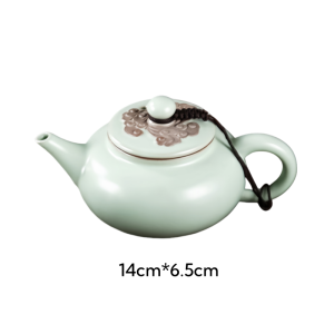 6.8 Fl Oz/200 Ml Traditional Ru Kiln White Antique Chinese Porcelain Teapot