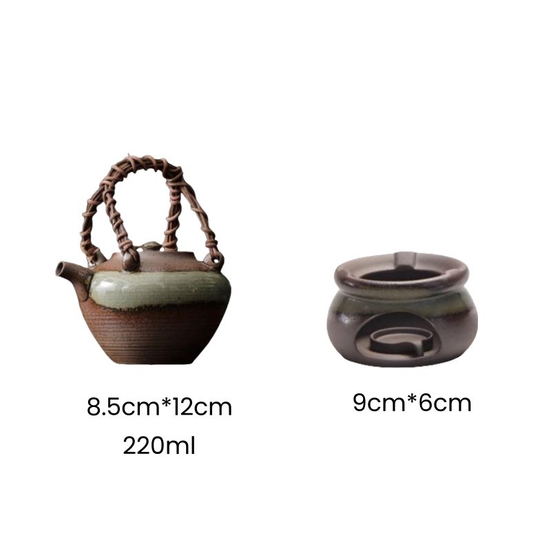 7.4 Fl Oz Antique Handmade Ceramic Small Rough Pottery Teapot And Candle Warmer 7.4 Fl Oz Antique Handmade Ceramic Small Rough Pottery Teapot And Candle Warmer