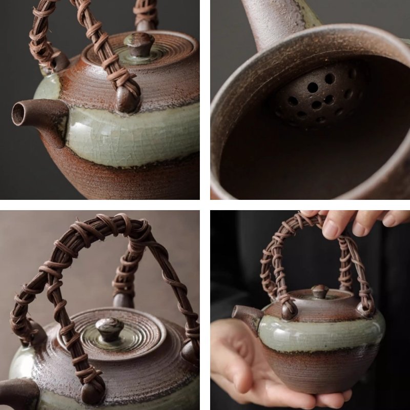 7.4 Fl Oz Antique Handmade Ceramic Small Rough Pottery Teapot And Candle Warmer 7.4 Fl Oz Antique Handmade Ceramic Small Rough Pottery Teapot And Candle Warmer