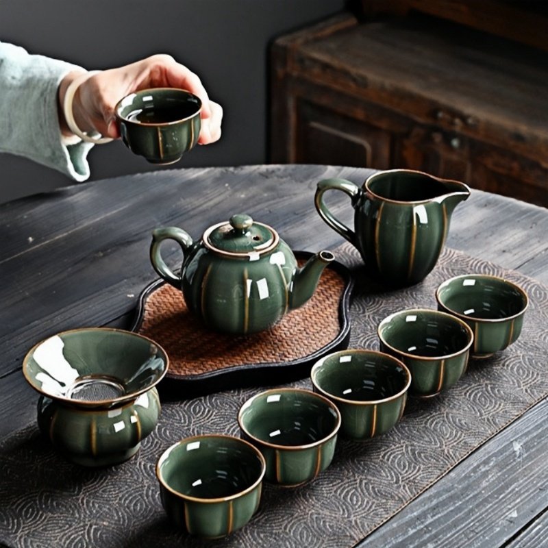 Ancient Antique Ge Kiln Crack Glaze Chinese Porcelain Tea Service Set For Sale Ancient Antique Ge Kiln Crack Glaze Chinese Porcelain Tea Service Set For Sale