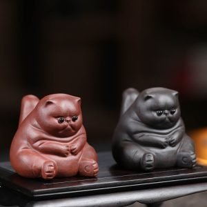 Angry Fat Cat Creative Handmade Yixing Cute Traditional Chinese Tea Pets China For Sale